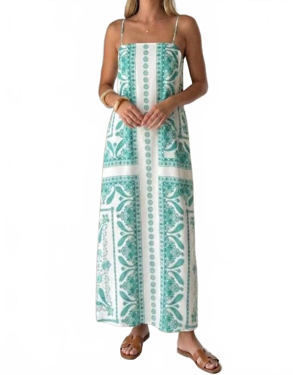 NEW SUNDAYUP paisley sleeveless maxi dress in green